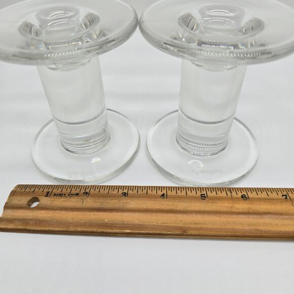 Marc Aurel Nachtmann Crystal Taper Candle Holders Set of 2 Made in Germany - Picture 7 of 8